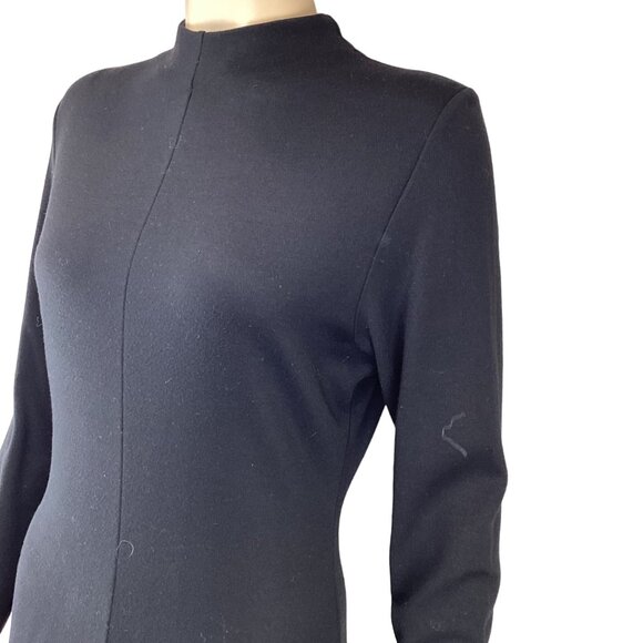 Mia Nola Vintage Maxi Dress Size 2 Long Black Mock Turtleneck Stretch - Picture 4 of 7